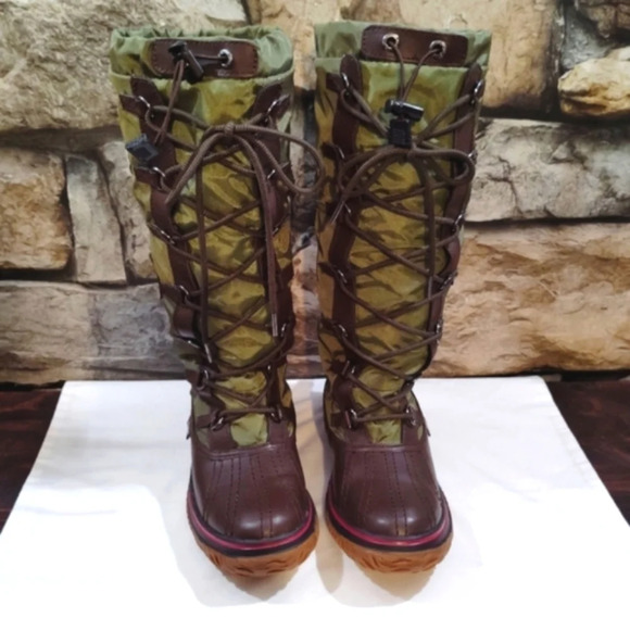 Pajar Canada Waterproof Winter Boots Green Brown Lined 7 - 7.5 38 Euro Grip Boot - Picture 4 of 13